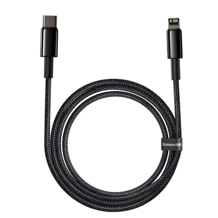 Кабель Baseus Tungsten Gold Fast Charging Data Cable Type-C to iP PD 20W 2m Black (CATLWJ-A01)