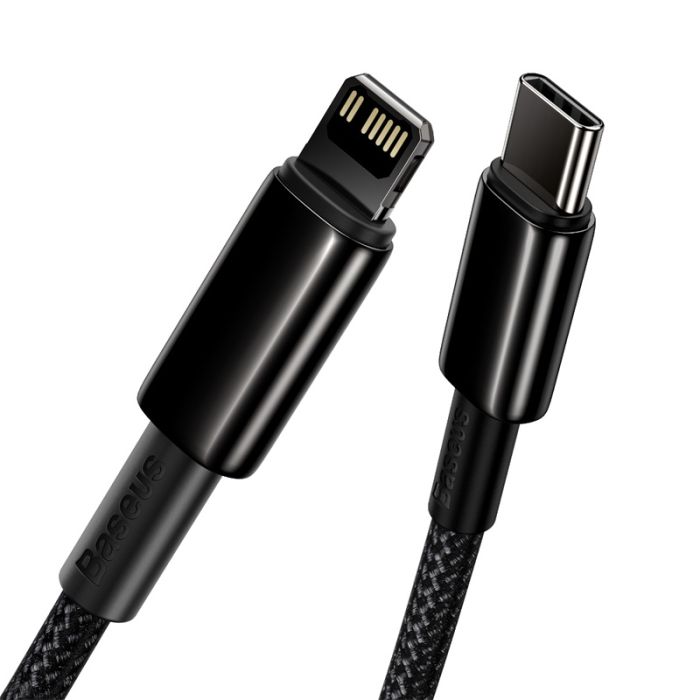 Кабель Baseus Tungsten Gold Fast Charging Data Cable Type-C to iP PD 20W 2m Black (CATLWJ-A01)