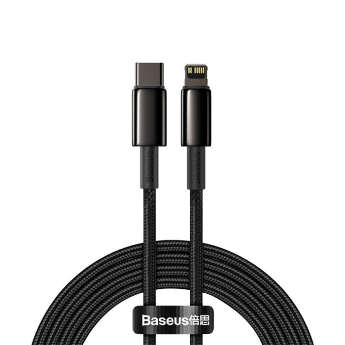 Кабель Baseus Tungsten Gold Fast Charging Data Cable Type-C to iP PD 20W 2m Black (CATLWJ-A01)