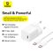 Мережевий зарядний пристрій з кабелем Baseus GaN5 Fast Charger(mini) 1C 30W EU Moon White(With: Fast Charging Data Cable Type-C) (P10110902213-00)