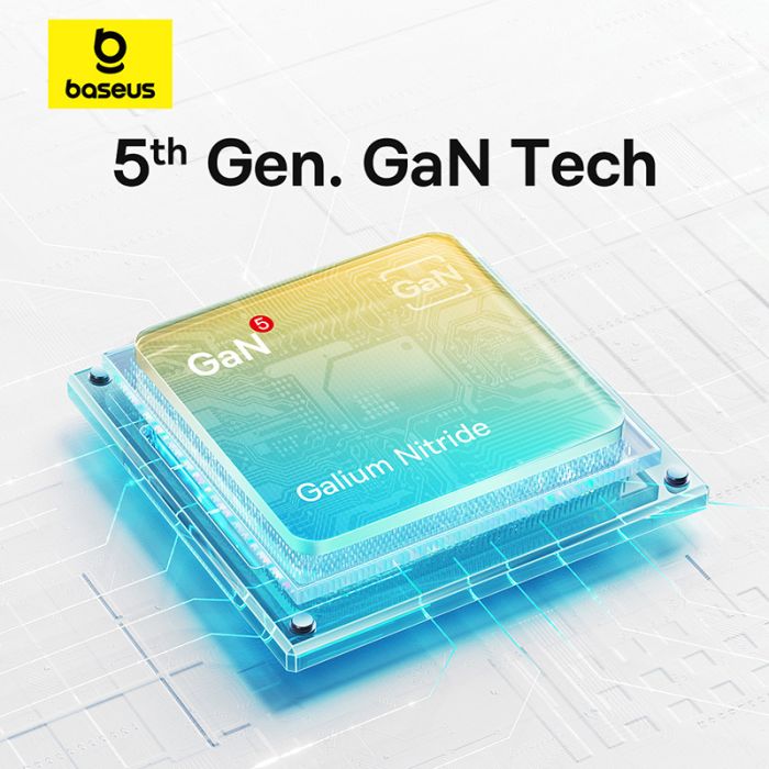 Мережевий зарядний пристрій з кабелем Baseus GaN5 Fast Charger(mini) 1C 30W EU Moon White(With: Fast Charging Data Cable Type-C) (P10110902213-00)