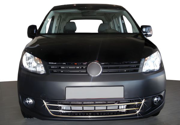 Накладки на передний бампер Trend (3 шт., нержавейка) для Volkswagen Caddy 2010-2015 гг