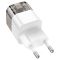 Мережевий зарядний пристрій HOCO C131A Platinum dual-port PD30W+QC3.0 charger(EU) Transparent black (6942007609821)