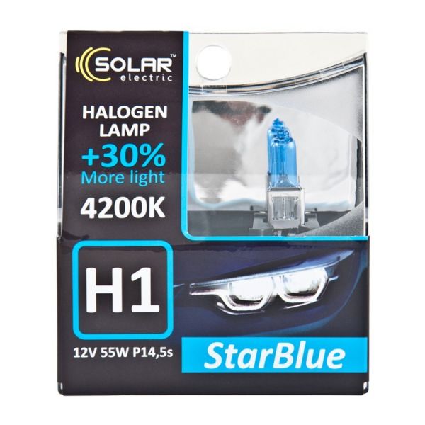 Галогенные лампы Solar H1 StarBlue комплект 2 штуки для авто (1241S2)
