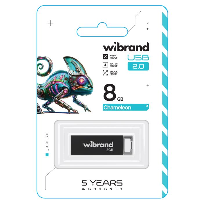 Флеш-накопичувач Wibrand USB 2.0 Chameleon 8Gb Black (WI2.0/CH8U6B)