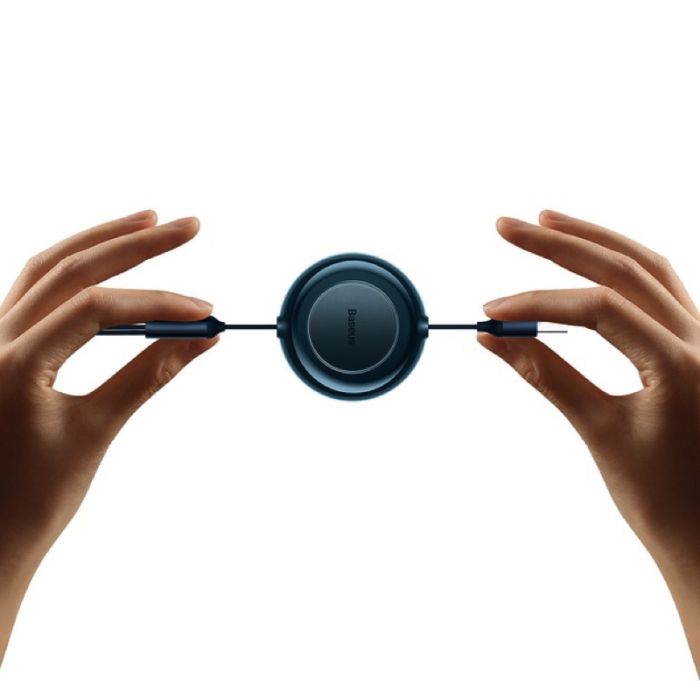 Кабель Baseus Bright Mirror 2 Series Retractable 3-in-1 Fast Charging  Data Cable USB to M+L+C 3.5A 1.1m Blue (CAMJ010003)