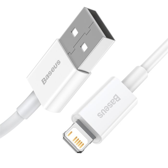 Кабель Baseus Superior Series Fast Charging Data Cable USB to iP 2.4A 0.25m White (CALYS-02)