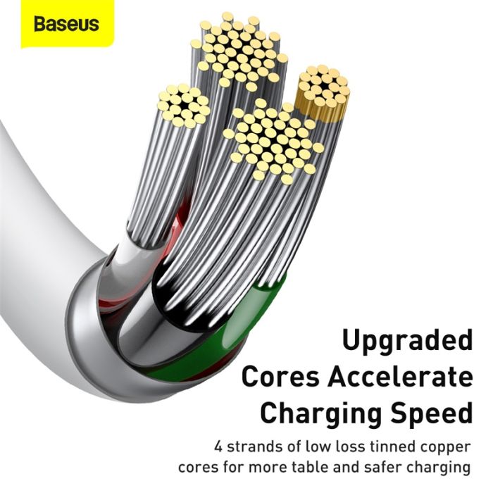 Кабель Baseus Superior Series Fast Charging Data Cable USB to iP 2.4A 0.25m White (CALYS-02)