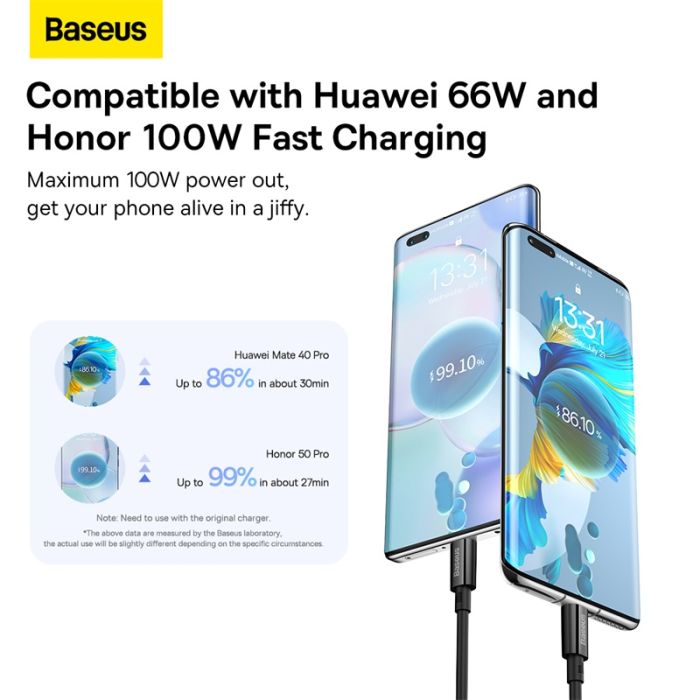 Кабель Baseus Superior Series Fast Charging Data Cable USB to Type-C 100W 2m Cluster Black (P10320102114-02)