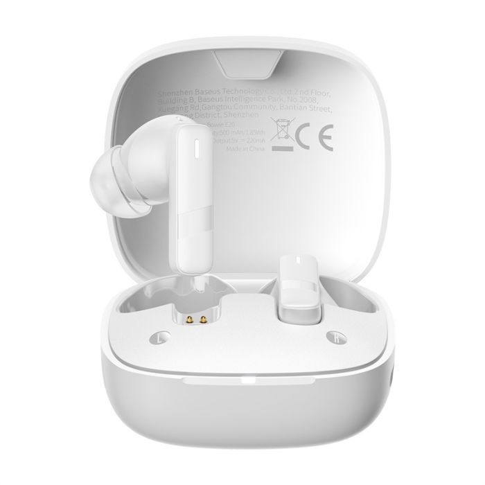 Бездротові навушники TWS Baseus Bowie E20, ENC, IPX5, Stellar White (A00069700223-00)