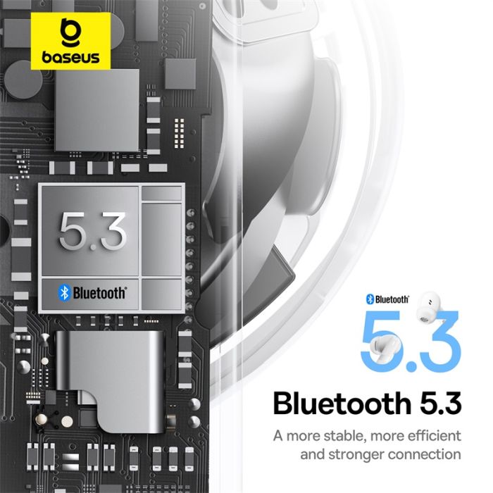 Бездротові навушники TWS Baseus Bowie E20, ENC, IPX5, Stellar White (A00069700223-00)