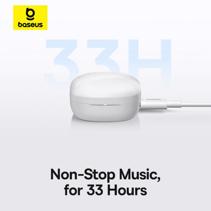 Бездротові навушники TWS Baseus Bowie E20, ENC, IPX5, Stellar White (A00069700223-00)