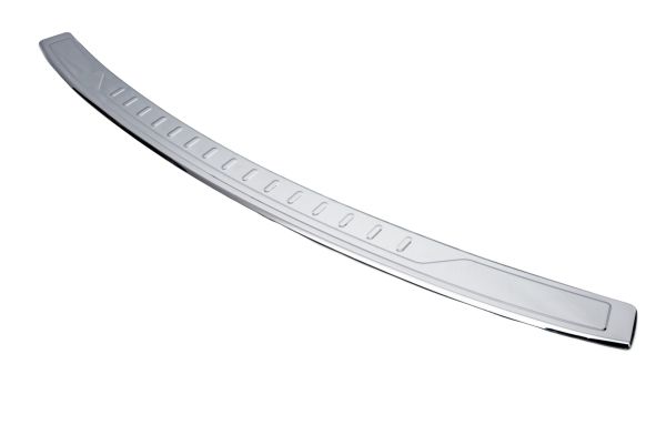 Накладка на задний бампер с загибом (Carmos V1, нержавеющая сталь) для Volkswagen Caddy 2010-2015 гг