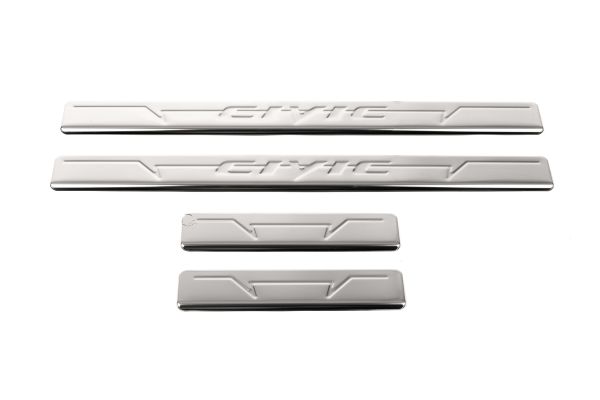 Накладки на пороги OmsaLine V1 (4 шт, нержавейка) для Honda Civic Sedan VIII 2006-2011 гг