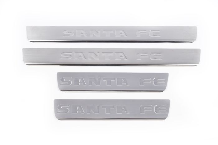 Накладки на пороги нержавейка Carmos V1 (4 шт) для Hyundai Santa Fe 2 2006-2012 гг