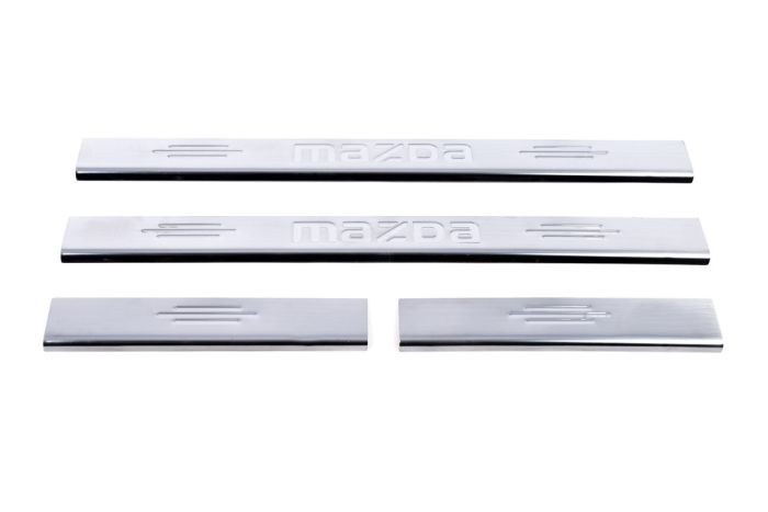 Накладки на пороги Carmos (4 шт, нержавейка) V-1 для Mazda 6 2003-2008 гг