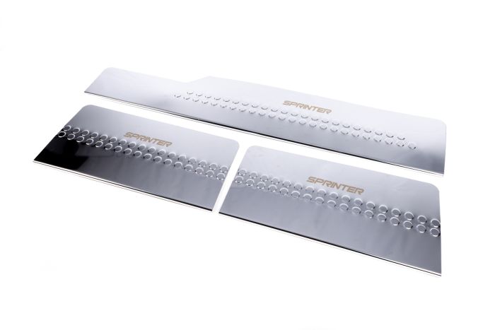 Накладки на внутренние пороги нержавеющие Carmos V1 (3 шт) для Mercedes Sprinter W901/902/903/904/905 1995-2006 гг