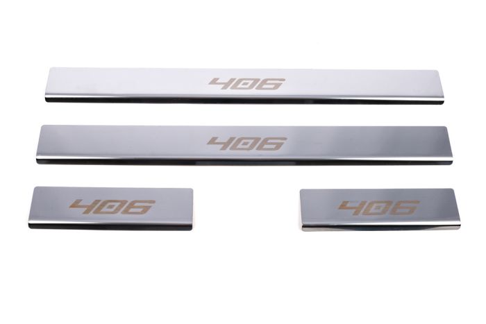 Накладки на пороги Carmos (4 шт, нержавейка) для Peugeot 406 1995-2004 гг