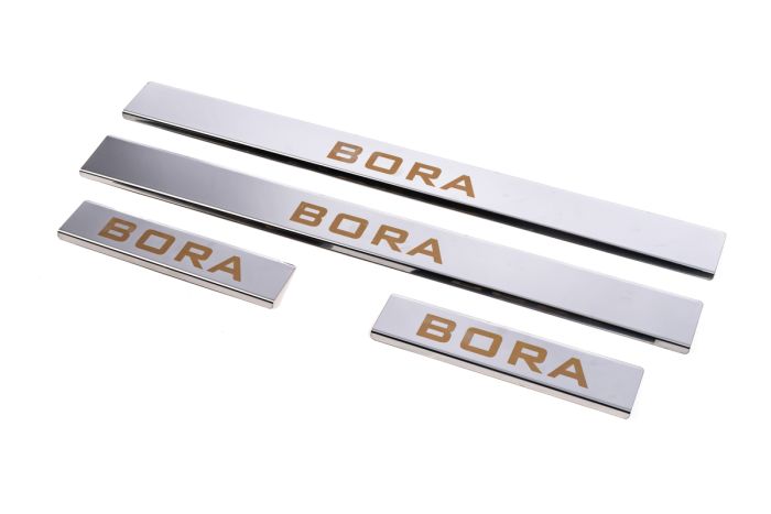 Накладки на пороги Carmos (4 шт, нержавейка) для Volkswagen Bora 1998-2004 гг