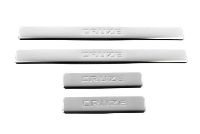 Накладки на пороги (4 шт, OmsaLine) для Chevrolet Cruze 2009-2015 гг