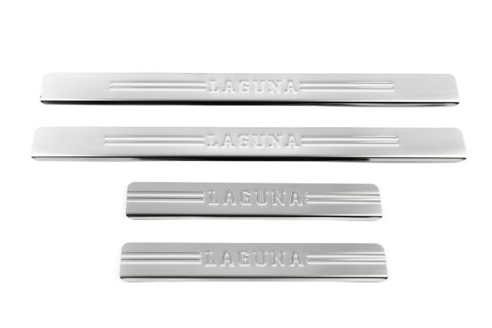 Накладки на пороги OmsaLine (4 шт., нержавейка) для Renault Laguna 2001-2007 гг