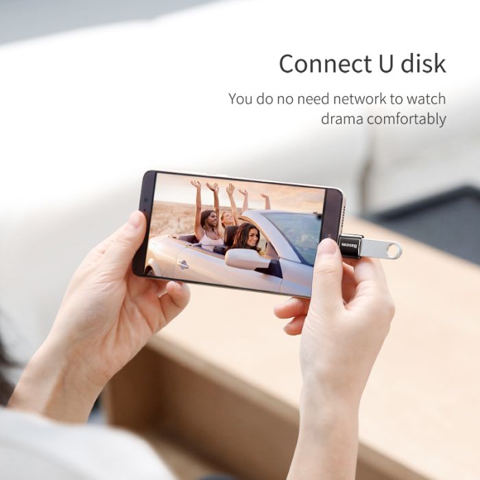 Адаптер Baseus Micro Female To Type-C Male Adapter Converter Black (CAMOTG-01)