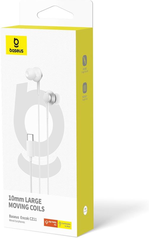 Навушники дротові Baseus Encok CZ11 (Type-C) Moon White (A00164300213-Z1)