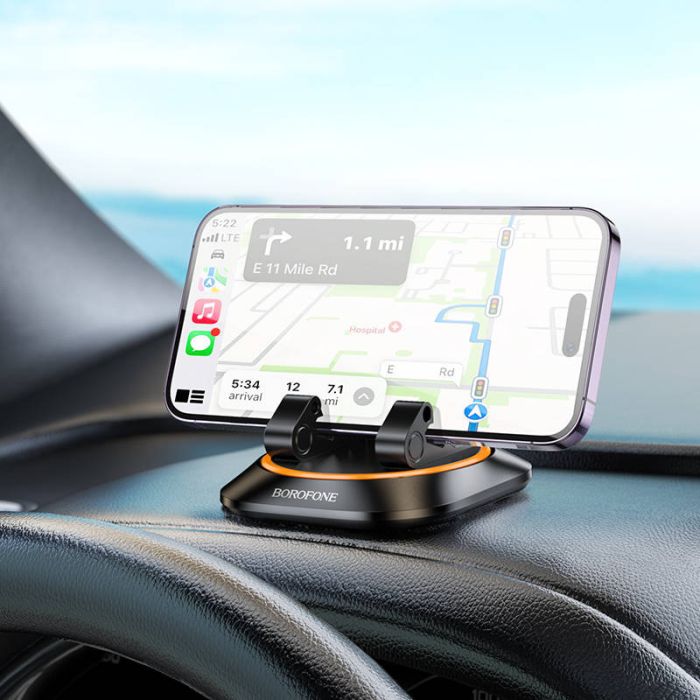 Автотримач для телефона BOROFONE BH116 Vicktory car holder for dashboard Black (6941991112997)