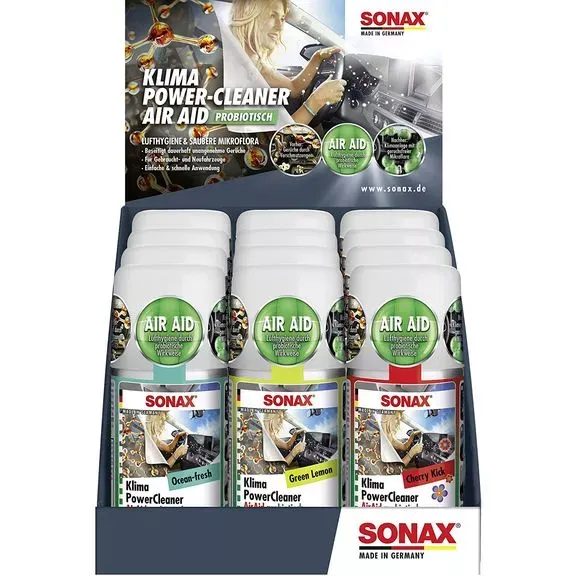 Очищувач кондиціонера антибактеріальний 100 мл SONAX Klima Power Cleaner AirAid symbiotisch Thekendisplay (323941)