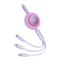 Кабель Baseus Bright Mirror 2 Series Retractable 3-in-1 Fast Charging  Data Cable Type-C to M+L+C 100W 1.1m Purple (CAMJ010205)