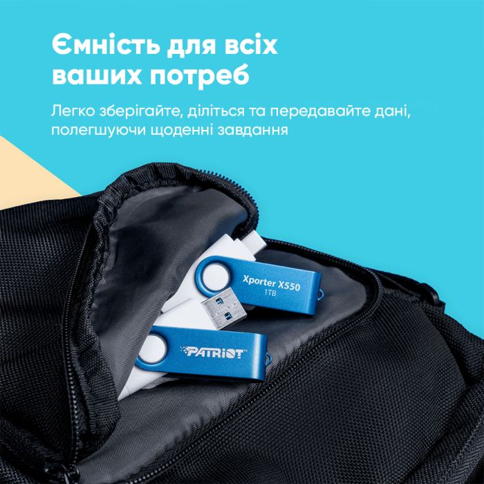 Флеш-накопичувач Patriot USB 3.2 Gen 1 Xporter X550 256GB Type-A+C (PS256GX550AAD)