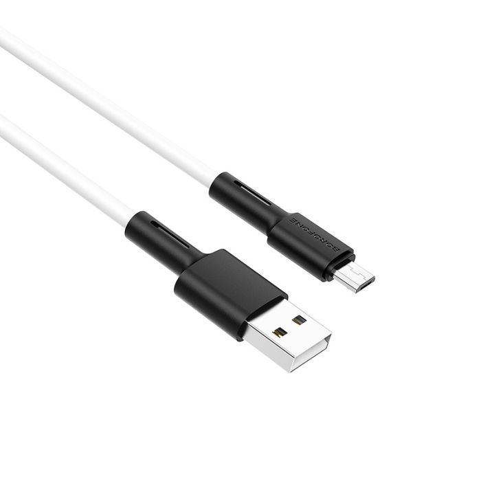 Кабель BOROFONE BX31 Soft silicone charging data cable for Micro White (6931474710383)