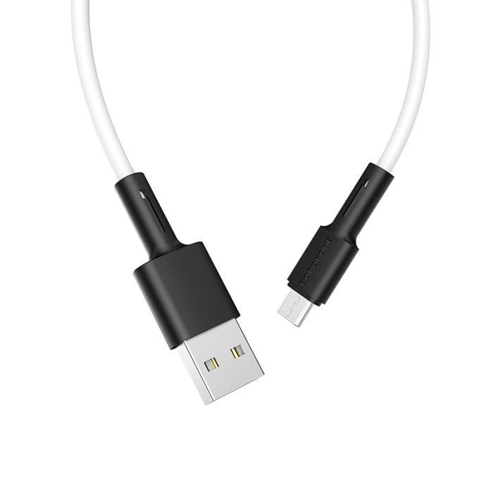 Кабель BOROFONE BX31 Soft silicone charging data cable for Micro White (6931474710383)
