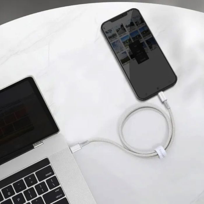 Кабель Baseus High Density Braided Fast Charging Data Cable Type-C to iP PD 20W 2m White (CATLGD-A02)