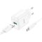 Мережевий зарядний пристрій з кабелем HOCO C140A Smart single port QC3.0 charger set (Micro)(EU) White (6942007627818)