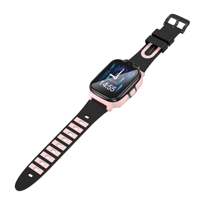 Дитячий смарт-годинник Hoco Y104 42mm. SIM 4G. Wi-Fi. 700 mAh. IP65 Pink (6942007646376)