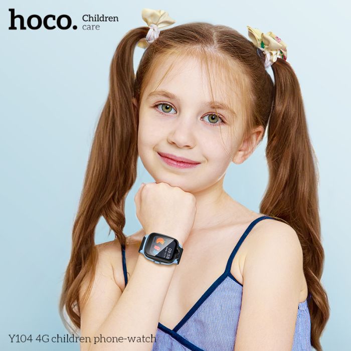 Дитячий смарт-годинник Hoco Y104 42mm. SIM 4G. Wi-Fi. 700 mAh. IP65 Pink (6942007646376)
