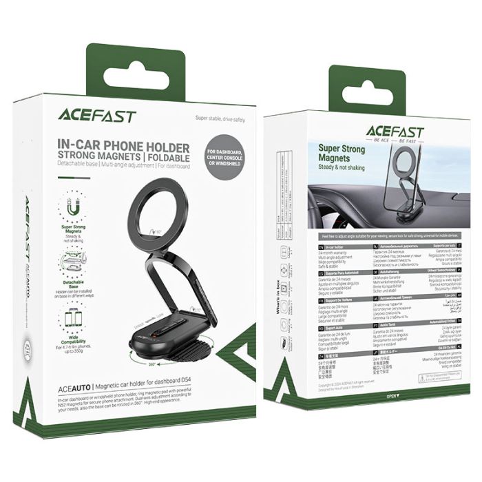 Автотримач для телефона ACEFAST D54 magnetic car holder for dashboard Black (6974316284321)
