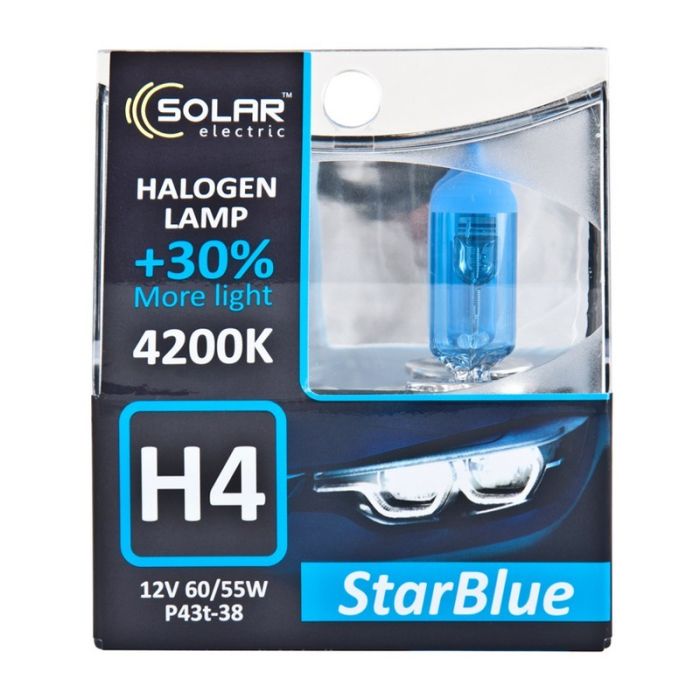 Галогенные автолампы Solar H4 StarBlue