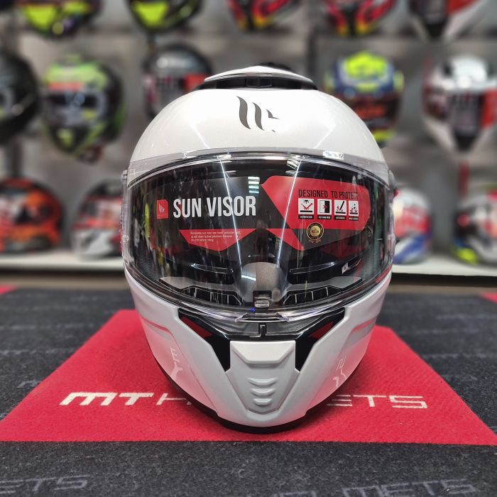 Мотошолом MT THUNDER 4 SV Solid Gloss White XL