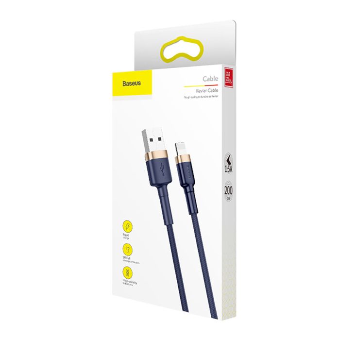 Кабель Baseus Cafule Cable USB For iP 1.5A 2m Gold+Blue (CALKLF-CV3)