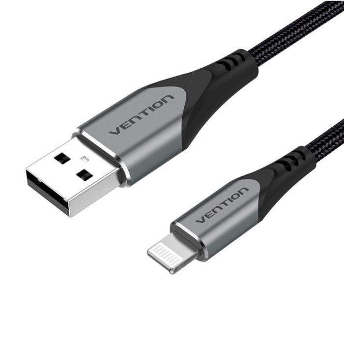 Кабель Vention USB 2.0 A to Lightning Cable 1M Gray Aluminum Alloy Type (LABHF) (LABHF)