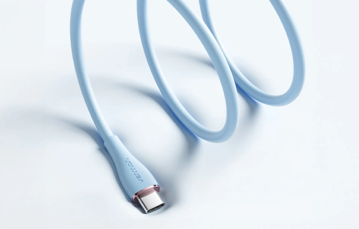Кабель Vention USB 2.0 C Male to C Male 5A Cable 1.5M Light Blue Silicone Type (TAWSG) (TAWSG)