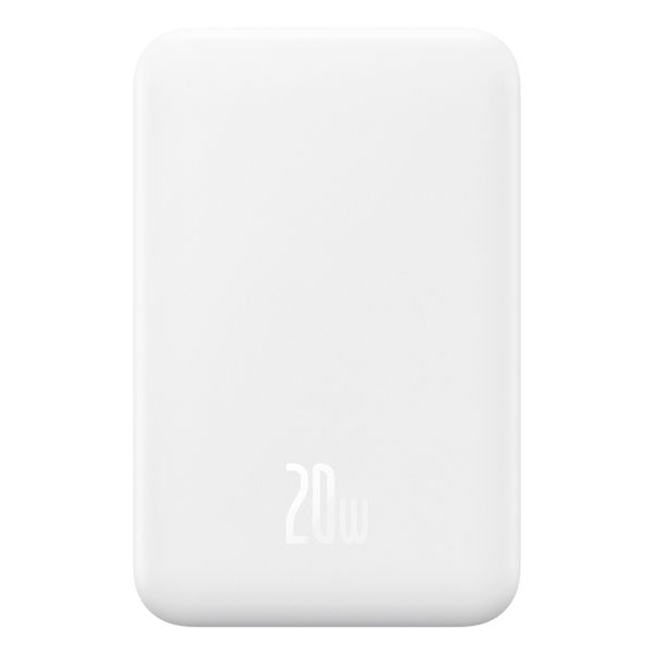 Зовнішній акумулятор Baseus Magnetic Mini Wireless Fast Charge Power Bank 5000mAh 20W Stellar White（With Simple Series Charging Cable Type-C to Typ (P10022107223-00)
