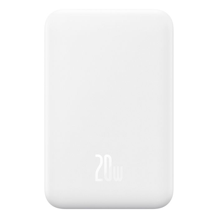 Зовнішній акумулятор Baseus Magnetic Mini Wireless Fast Charge Power Bank 5000mAh 20W Stellar White（With Simple Series Charging Cable Type-C to Typ (P10022107223-00)