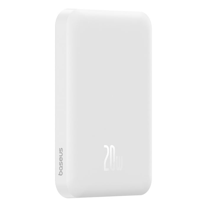 Зовнішній акумулятор Baseus Magnetic Mini Wireless Fast Charge Power Bank 5000mAh 20W Stellar White（With Simple Series Charging Cable Type-C to Typ (P10022107223-00)