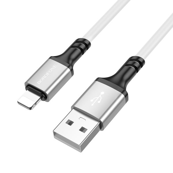 Кабель BOROFONE BX83 iP Famous silicone charging data cable White (6974443386363)