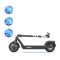 Електросамокат OKAI ES30-NEON PRO Black 10", 350(700)W, 14.7Ah, 80km, 25km\h, 25%, NFC, App, 21kg (ES30-B)