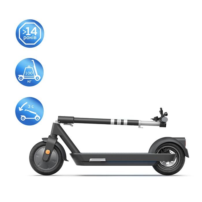Електросамокат OKAI ES30-NEON PRO Black 10", 350(700)W, 14.7Ah, 80km, 25km\h, 25%, NFC, App, 21kg (ES30-B)