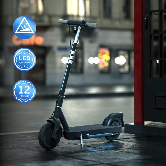 Електросамокат OKAI ES30-NEON PRO Black 10", 350(700)W, 14.7Ah, 80km, 25km\h, 25%, NFC, App, 21kg (ES30-B)